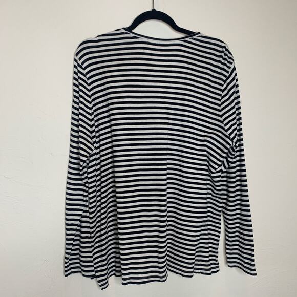 J.Jill Cream Black Crew Neck T Shirt Long Sleeve Sz XL - Picture 6 of 8